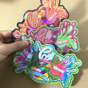 wholesale cali gummies shaped packaging bags 500mg 10pieces package mylar edible resealable pack tropical packing empty bag
