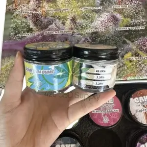 Factory wholesale empty cake she hits different live resin suger glass jar concentrate packaging with master paper box